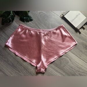 Victoria's Secret Shiny Pink Satin Pajama Lounge Sleep Shorts. Size M